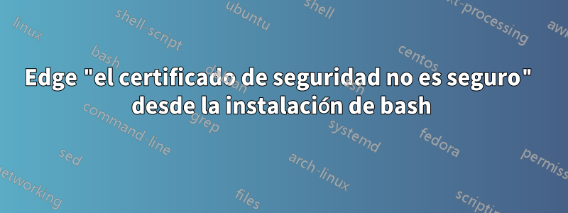 Edge "el certificado de seguridad no es seguro" desde la instalación de bash