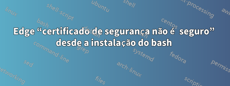 Edge “certificado de segurança não é seguro” desde a instalação do bash