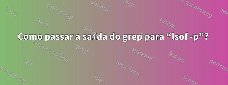 Como passar a saída do grep para “lsof -p”?