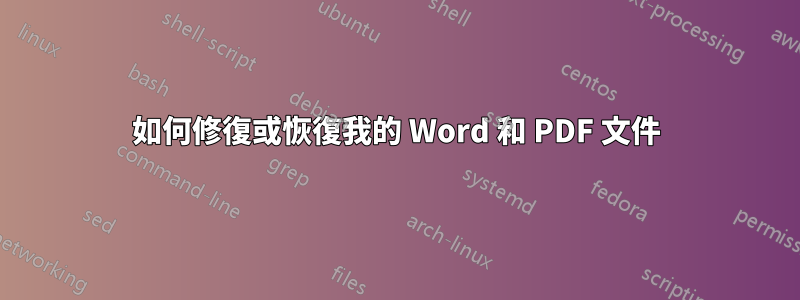 如何修復或恢復我的 Word 和 PDF 文件