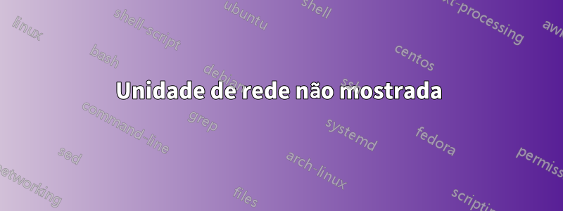 Unidade de rede não mostrada