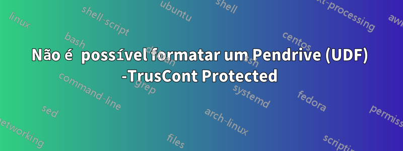 Não é possível formatar um Pendrive (UDF) -TrusCont Protected