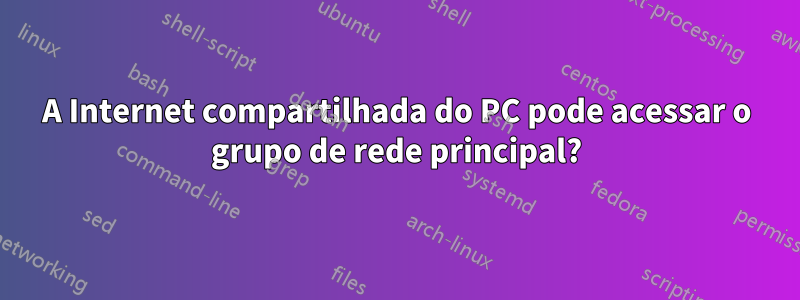 A Internet compartilhada do PC pode acessar o grupo de rede principal?