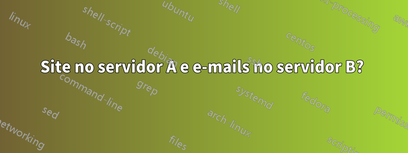 Site no servidor A e e-mails no servidor B?