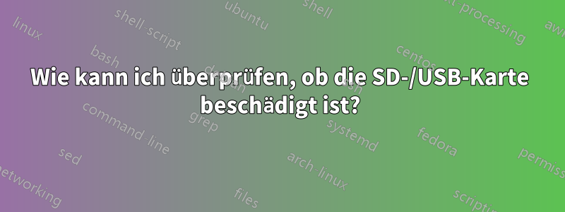 Wie kann ich überprüfen, ob die SD-/USB-Karte beschädigt ist?