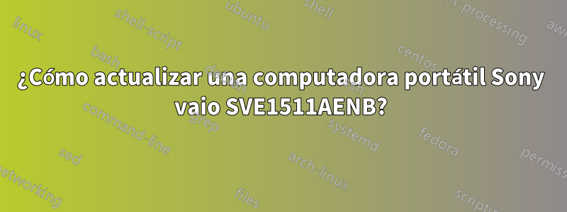 ¿Cómo actualizar una computadora portátil Sony vaio SVE1511AENB?