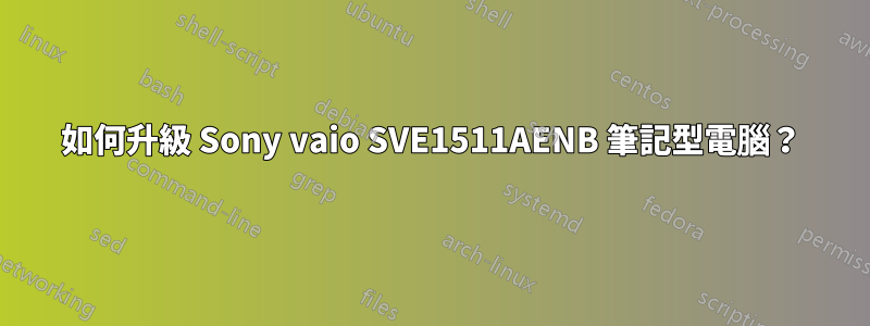 如何升級 Sony vaio SVE1511AENB 筆記型電腦？