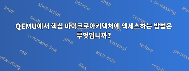 QEMU에서 핵심 마이크로아키텍처에 액세스하는 방법은 무엇입니까?