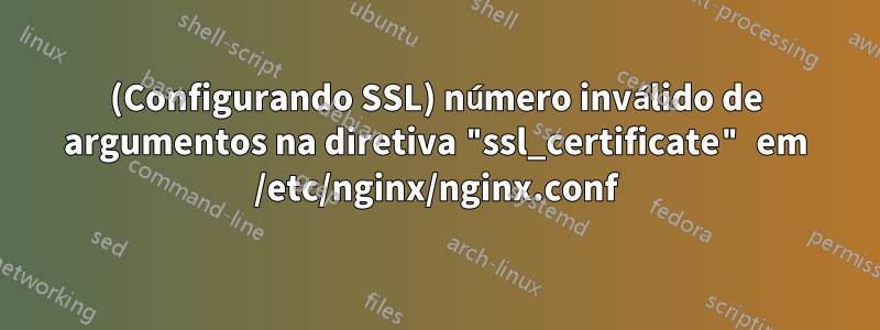 (Configurando SSL) número inválido de argumentos na diretiva "ssl_certificate" em /etc/nginx/nginx.conf