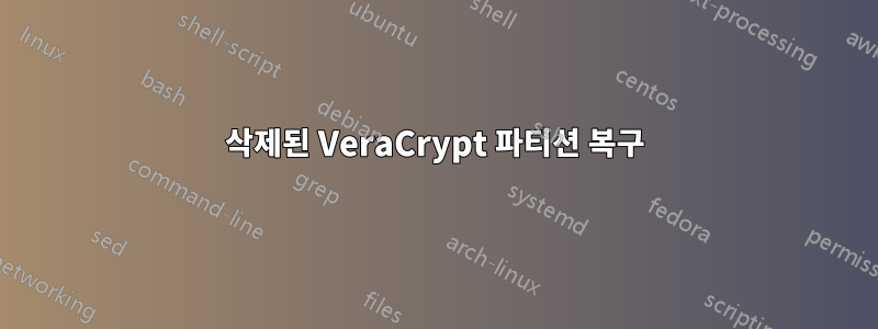 삭제된 VeraCrypt 파티션 복구