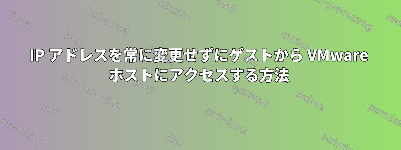 IP アドレスを常に変更せずにゲストから VMware ホストにアクセスする方法