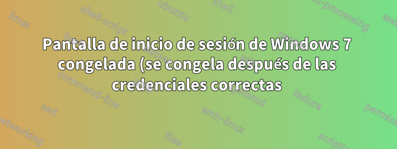 Pantalla de inicio de sesión de Windows 7 congelada (se congela después de las credenciales correctas)