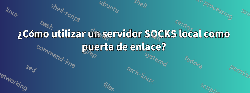 ¿Cómo utilizar un servidor SOCKS local como puerta de enlace?