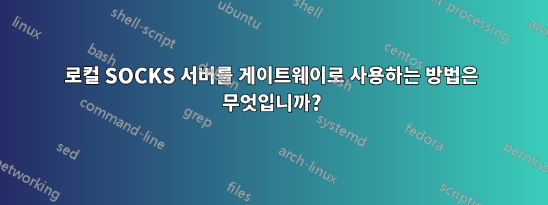 로컬 SOCKS 서버를 게이트웨이로 사용하는 방법은 무엇입니까?