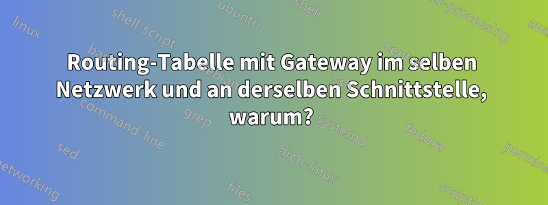Routing-Tabelle mit Gateway im selben Netzwerk und an derselben Schnittstelle, warum?