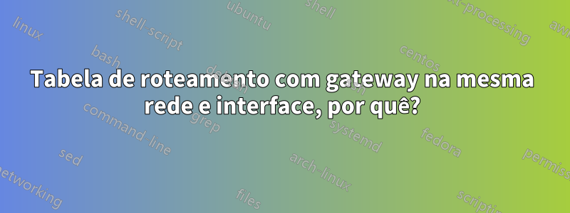 Tabela de roteamento com gateway na mesma rede e interface, por quê?