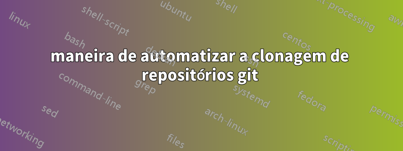 maneira de automatizar a clonagem de repositórios git