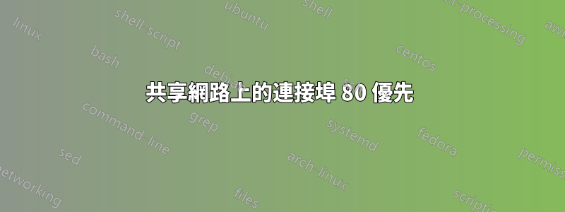 共享網路上的連接埠 80 優先