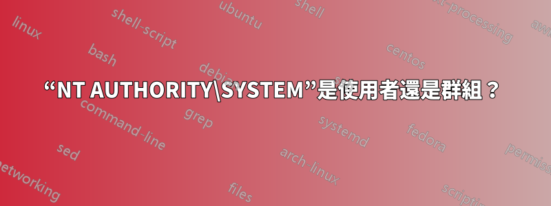 “NT AUTHORITY\SYSTEM”是使用者還是群組?