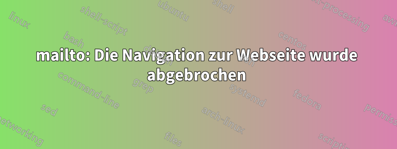 mailto: Die Navigation zur Webseite wurde abgebrochen