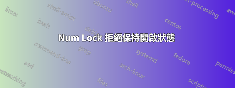 Num Lock 拒絕保持開啟狀態