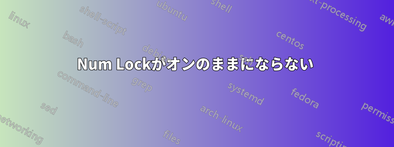 Num Lockがオンのままにならない