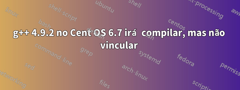g++ 4.9.2 no Cent OS 6.7 irá compilar, mas não vincular