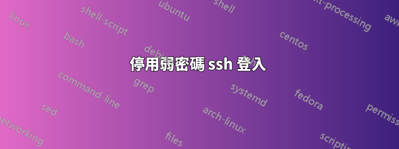 停用弱密碼 ssh 登入