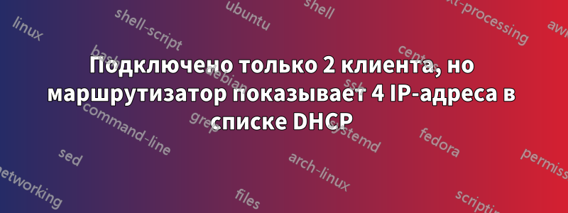 Подключено только 2 клиента, но маршрутизатор показывает 4 IP-адреса в списке DHCP