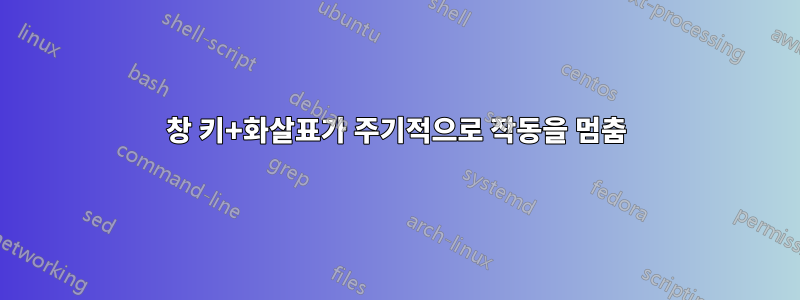 창 키+화살표가 주기적으로 작동을 멈춤
