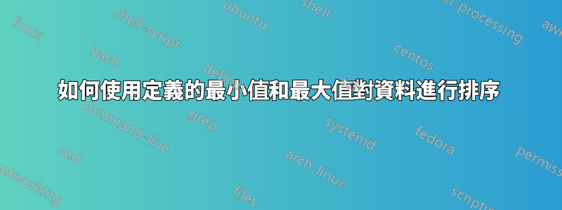 如何使用定義的最小值和最大值對資料進行排序