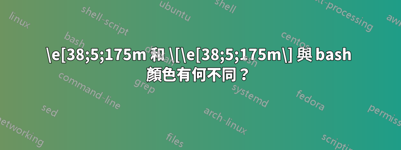 \e[38;5;175m 和 \[\e[38;5;175m\] 與 bash 顏色有何不同？