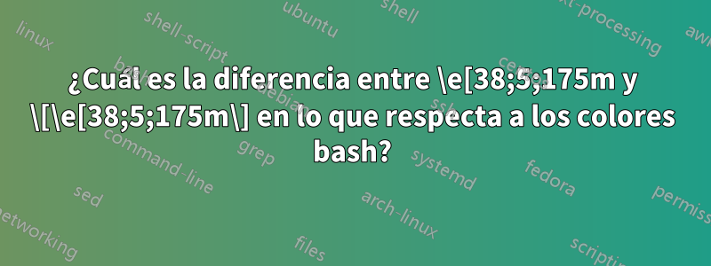 ¿Cuál es la diferencia entre \e[38;5;175m y \[\e[38;5;175m\] en lo que respecta a los colores bash?