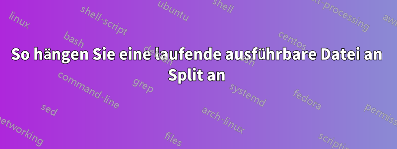 So hängen Sie eine laufende ausführbare Datei an Split an
