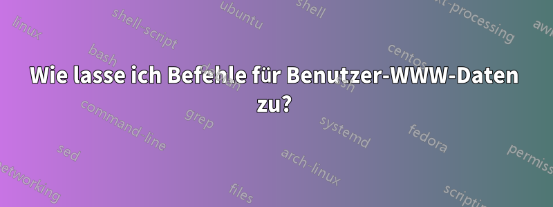 Wie lasse ich Befehle für Benutzer-WWW-Daten zu?