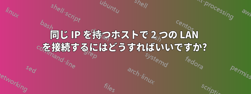 同じ IP を持つホストで 2 つの LAN を接続するにはどうすればいいですか?