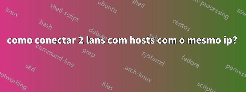 como conectar 2 lans com hosts com o mesmo ip?
