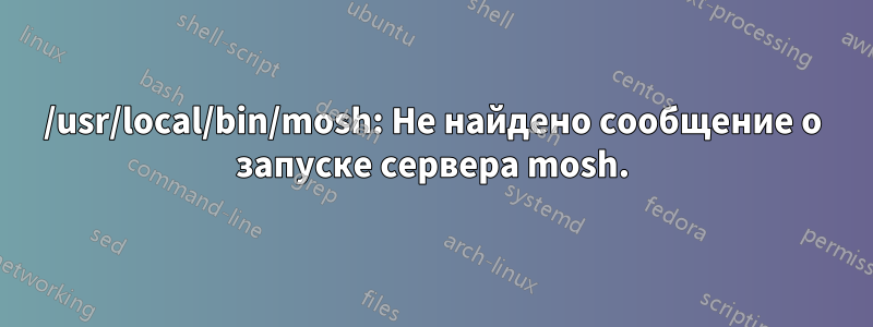 /usr/local/bin/mosh: Не найдено сообщение о запуске сервера mosh.