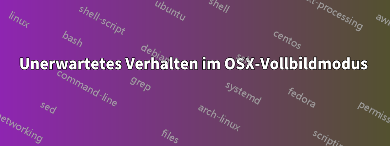 Unerwartetes Verhalten im OSX-Vollbildmodus
