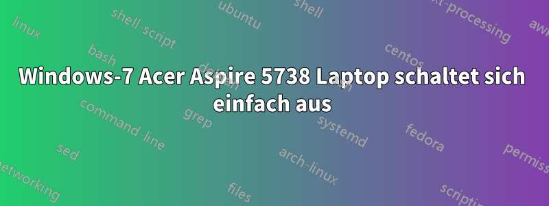 Windows-7 Acer Aspire 5738 Laptop schaltet sich einfach aus