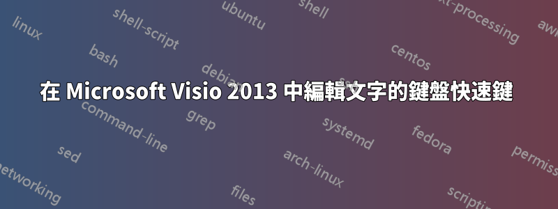 在 Microsoft Visio 2013 中編輯文字的鍵盤快速鍵