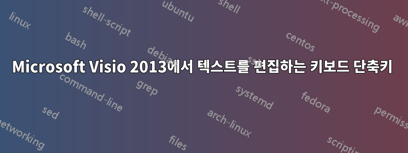 Microsoft Visio 2013에서 텍스트를 편집하는 키보드 단축키