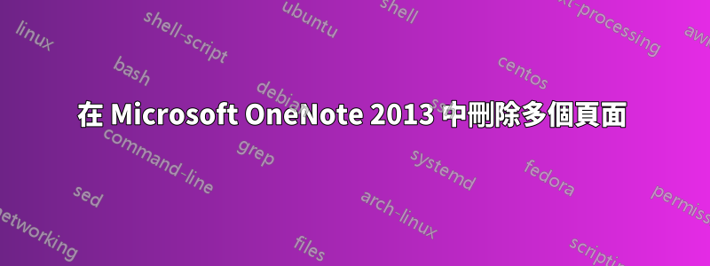 在 Microsoft OneNote 2013 中刪除多個頁面