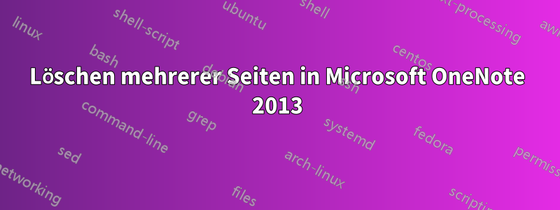 Löschen mehrerer Seiten in Microsoft OneNote 2013