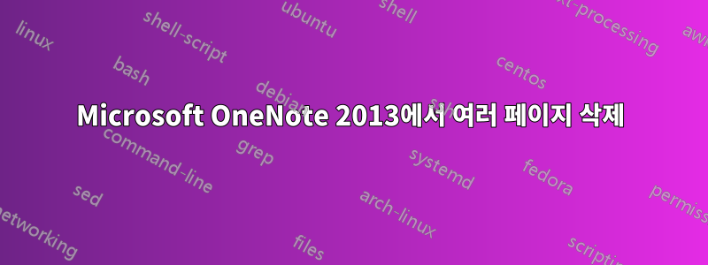 Microsoft OneNote 2013에서 여러 페이지 삭제