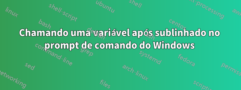 Chamando uma variável após sublinhado no prompt de comando do Windows