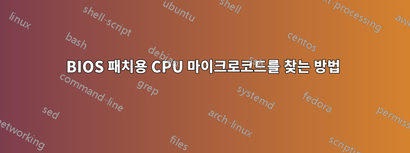 BIOS 패치용 CPU 마이크로코드를 찾는 방법