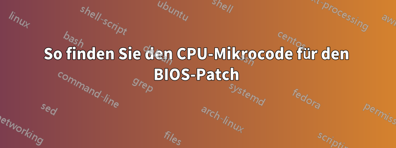 So finden Sie den CPU-Mikrocode für den BIOS-Patch