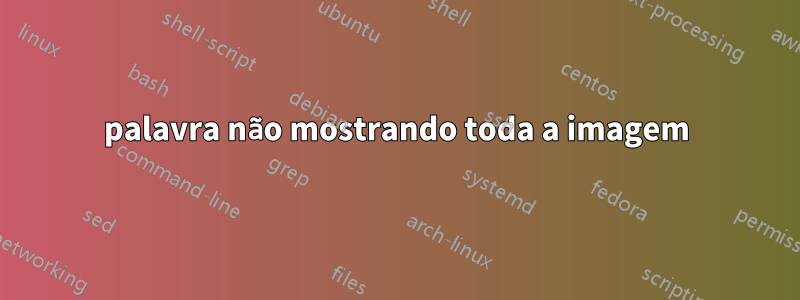 palavra não mostrando toda a imagem