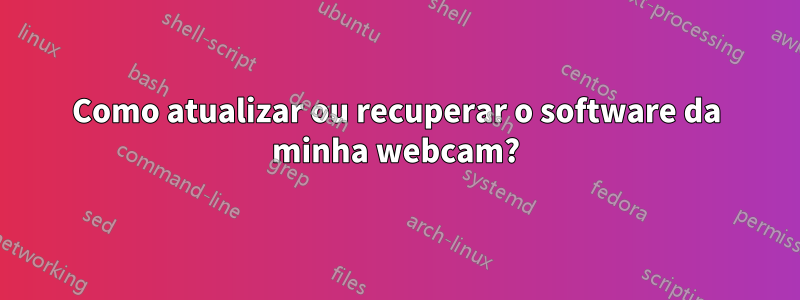 Como atualizar ou recuperar o software da minha webcam?